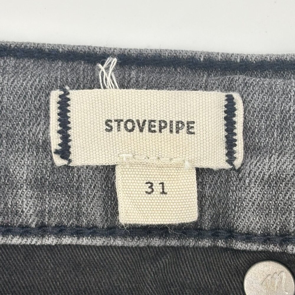 Madewell Womens Black Faded "STOVEPIPE" Skinny Jeans Size 31 - Picture 5 of 10